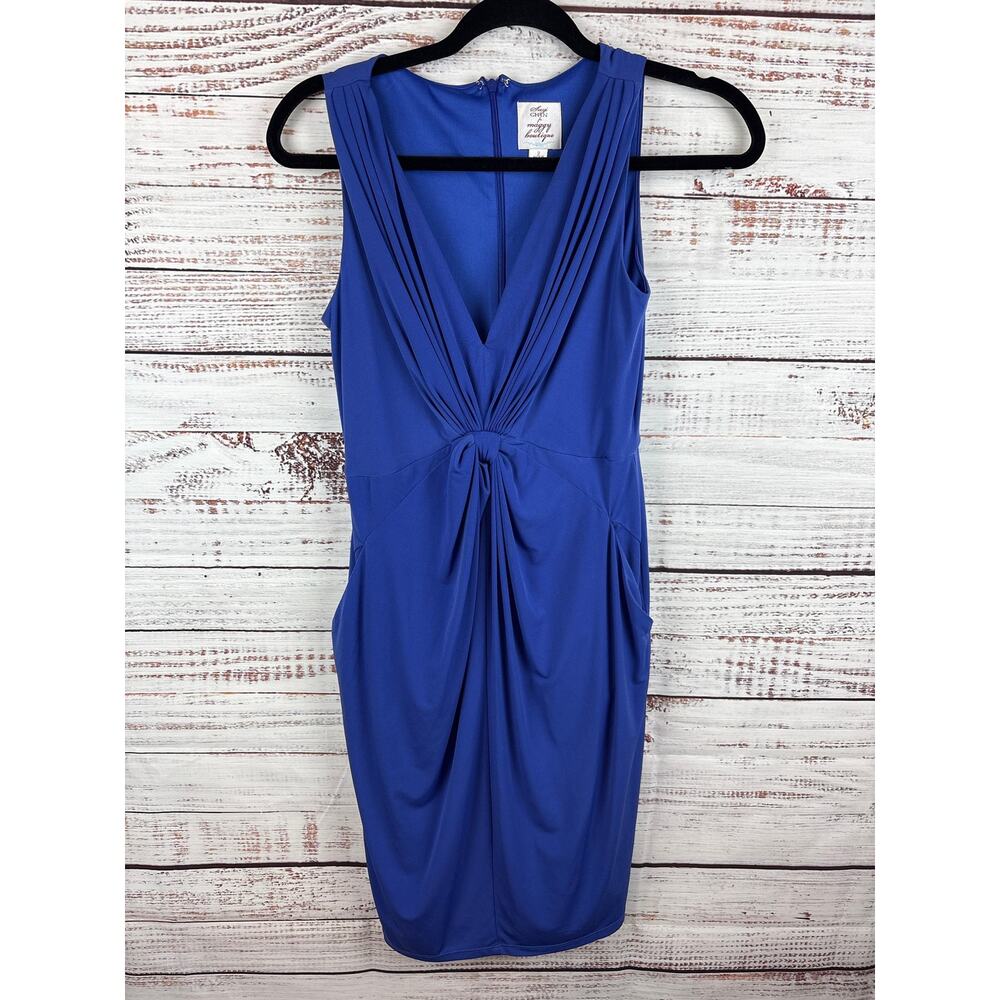 Womens Suzi Chin Maggy Boutique Royal Blue Sleeveless Mini Cocktail Dress Sz 2